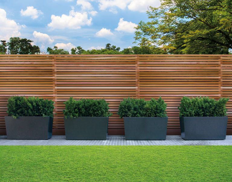 Cedar Slats along a park pathway